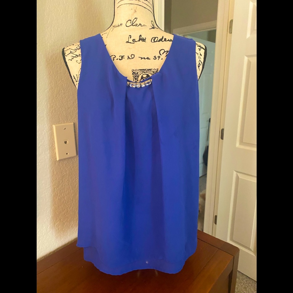 Notations royal blue dressy tank.